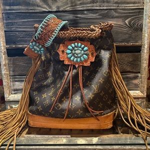 “Vintage Boho” Louis Vuitton Satchel Fringe Noe GM